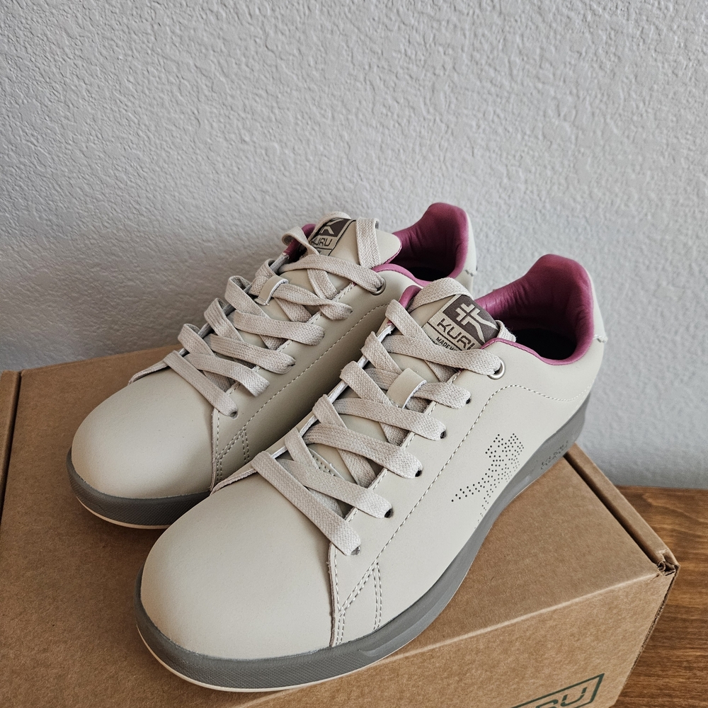 KURU Women's Cream and Gray Sneakers - Picture 2 of 7